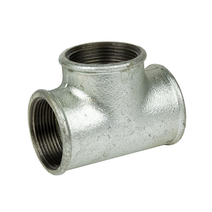 Galvanised Malleable Iron Equal Tee Female - 1/2in BSP